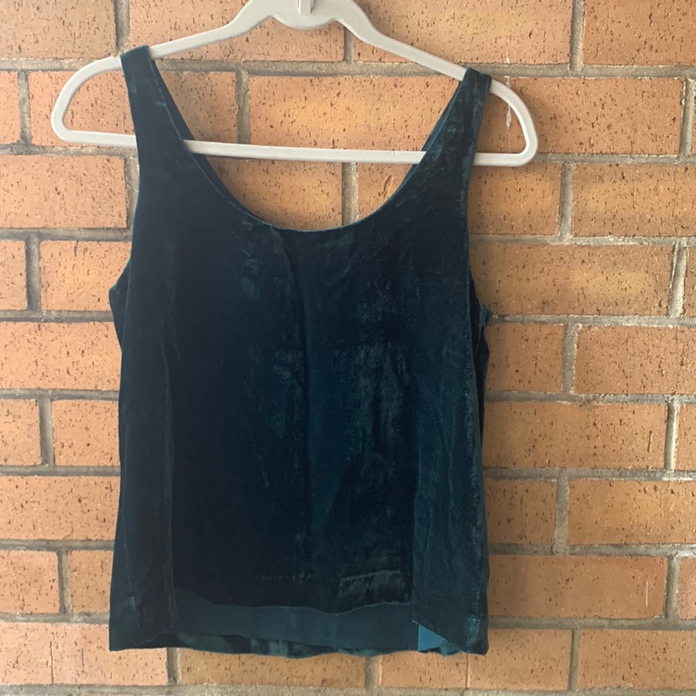 J.Crew size 4 dark green velvet tank top